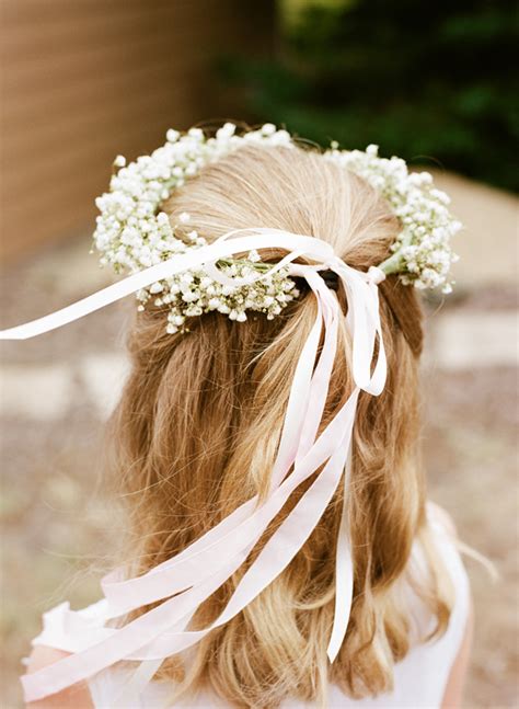 Babys Breath Flower Girl Hair Wreath Elizabeth Anne Designs The