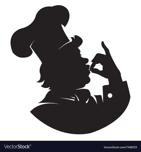 Silhouette Chef Royalty Free Vector Image Vectorstock