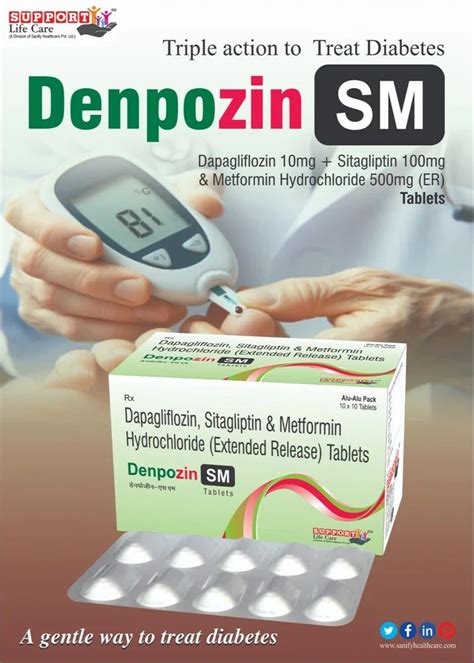 Sitagliptin 100 Mg Dapagliflozin 10 Mg Metformin 500mg At Rs 2190 Box