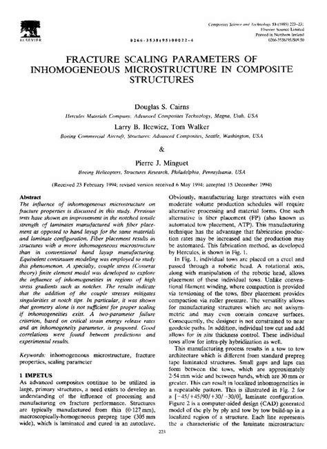 Pdf Fracture Scaling Parameters Of Inhomogeneous Microstructure In