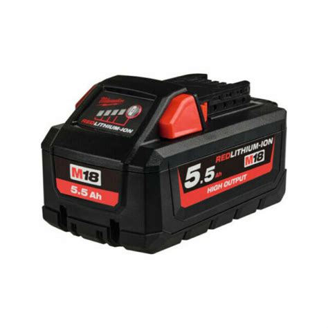 Milwaukee M18 High Output HB5 5 18V Li Ion Akku Schwarz Rot