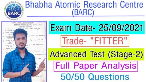 Barc Nrb Advanced Test Fitter Question Paper Analysis Barc