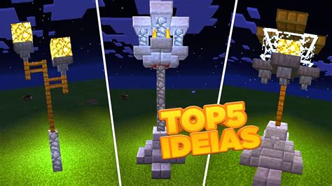 TOP 5 IDÉIAS POSTE DE ILUMINAÇÃO MINECRAFT POCKET EDITION YouTube