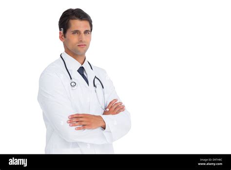 Stern Doctor With Arms Crossed Stock Photo Alamy