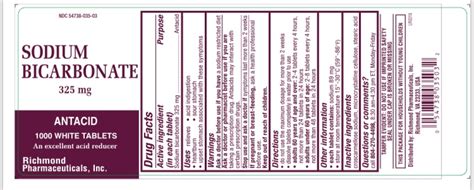 Sodium Bicarbonate Antacid Details From The Fda Via