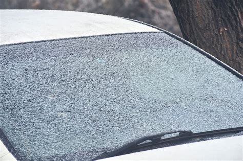 Premium Photo | Frozen car window.