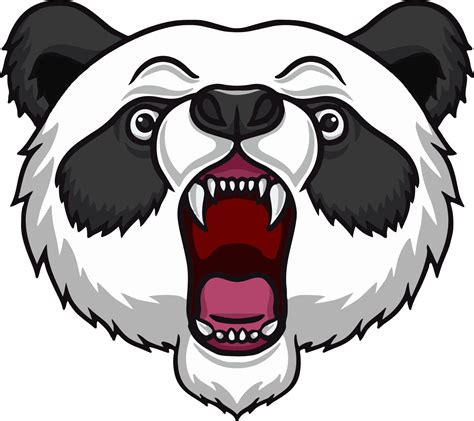 Cartoon angry panda head mascot 20004552 Vector Art at Vecteezy