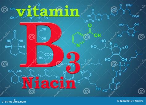 Niacin Molecular Formula Vector Illustration Nicotinic Acid Skeletal