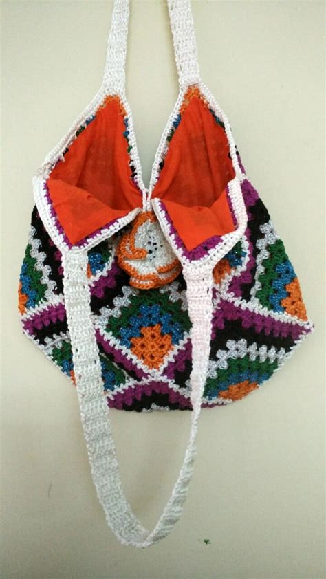 Crochet Kalaakari Mitered Square Granny Bag Free Pattern