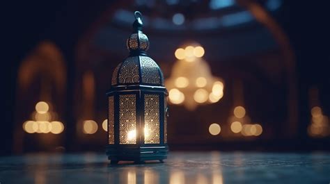 Premium Photo A Lantern With The Words Ramadan On It