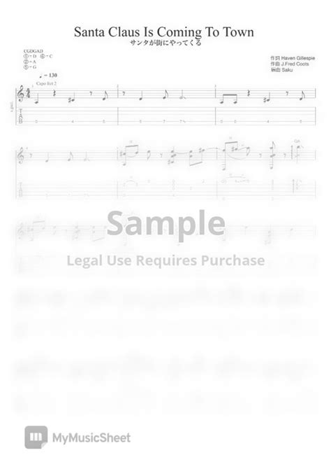 Michael Buble Santa Claus Is Coming To Town By Saku Tab Sheet Music