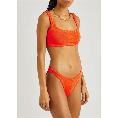 Hunza G Hunza G Xandra Seersucker Bikini Orange Editorialist