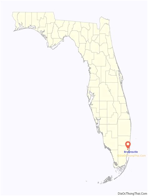 Map of Brownsville CDP, Florida - Thong Thai Real