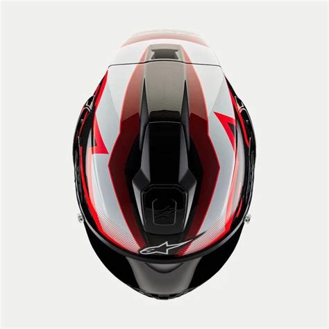 Casco Alpinestar Supertech R Team Black Carbon Red White Glossy