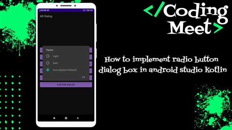 How To Implement Radio Button Dialog Box In Android Studio Kotlin Youtube