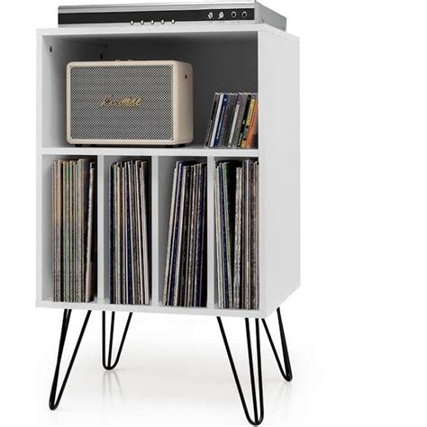 Goplus Meuble De Rangement Vinyle X X Cm Compartiments Avec