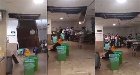 Se cae techo en hospital del IMSS en Cancún por fuga de agua VIDEO