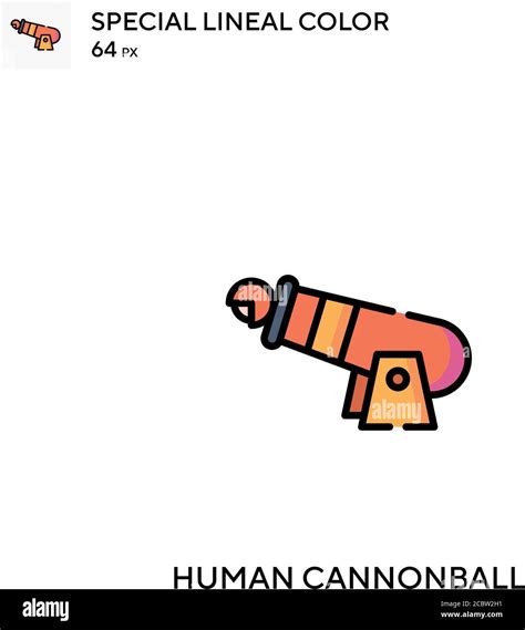 Human Cannonball Special Lineal Color Vector Icon Human Cannonball