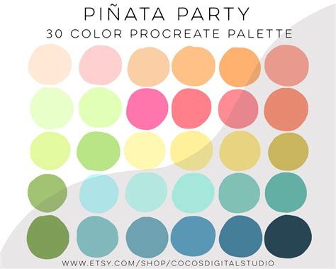 Piñata Party Procreate Color Palette Digital Swatches Digital