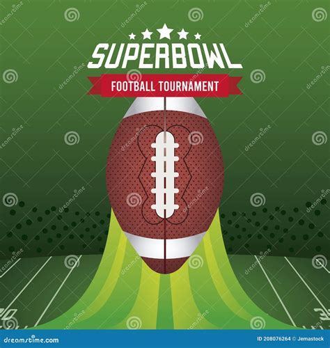 Super Bowl Sunday Ball Silhouette And Inscription Cartoon Vector