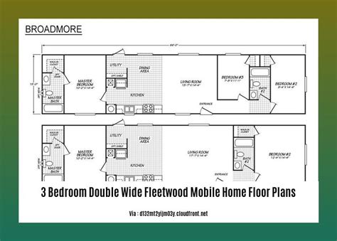 Explore the Best 3 Bedroom Double Wide Fleetwood Mobile Home Floor ...