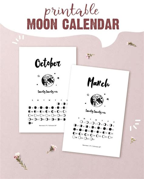 Free Printable Moon Phase Calendar 2021 / See here the moon phases ...