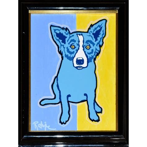 George Rodrigue Blue Dog Untitled Original Mm Iii On Canvas Board