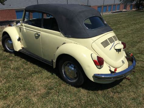 Vw Beetle Karmann Convertible Yellow Rides And Drives Great Many