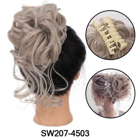 Buy Womens Hair Buns Synthetic Curly Chignon Claw Clip In Hair Extension Hair Messy Buns Claw