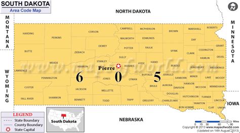 South Dakota Area Code Maps