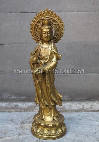 9 Tibet Buddhism Brass Copper Nanhai Guanyin Boddhisattva Kwan Yin