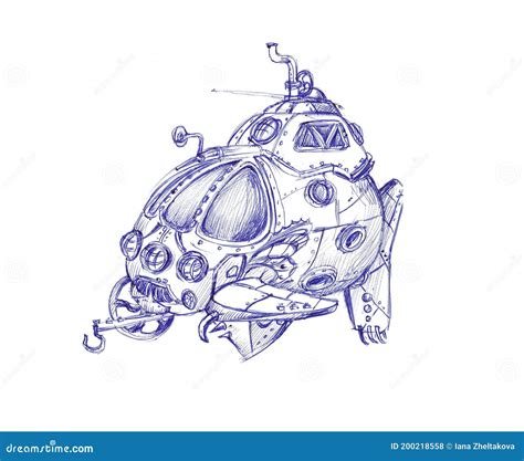 Submarine. Steampunk Submarine Art, Graphic Illustration Stock ...