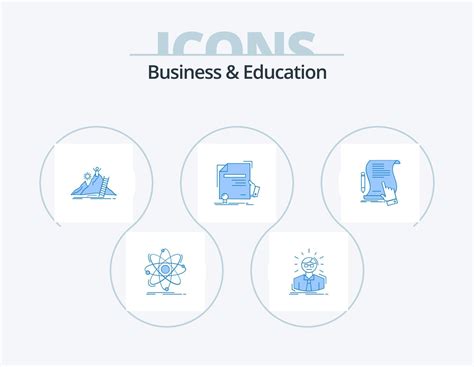 Business And Education Blue Icon Pack Icon Design Education