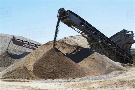 Conveyor Belts Moving Gravel Stock Photo Dissolve