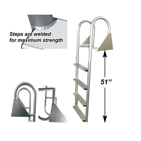 VEVOR Step Dock Ladders Flip Up,350LBS Dock Ladder With Rubber Mat ...