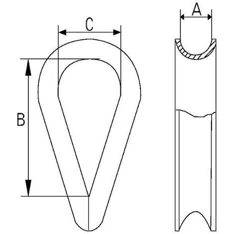 2x Cosse cœur 16mm acier zingué pour câble acier métallique serre