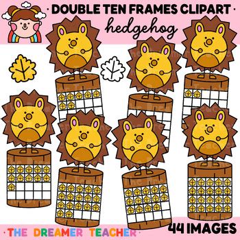 Double Ten Frames Clipart Fall Hedgehog by The Dreamer Teacher | TPT