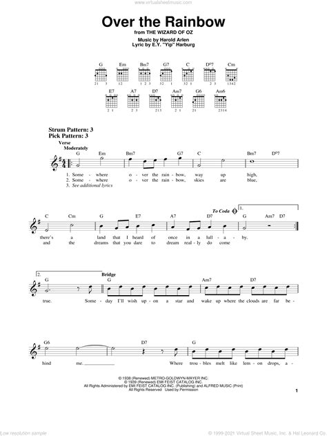 Over The Rainbow Sheet Music For Guitar Solo Chords Pdf