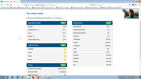 Setting Up Your Goals Through Myfitnesspal YouTube
