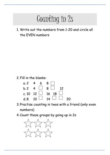 Counting in 2s Worksheet | Teaching Resources