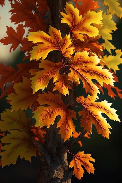 Premium Photo | Close up maple leaves foliage on the tree