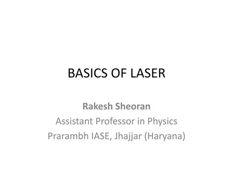 Basics Of Laser Ppt