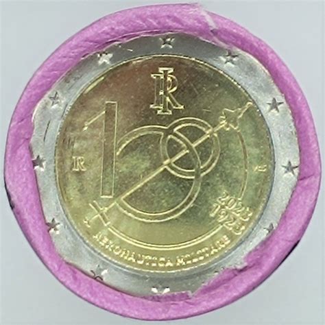 Roll Coins Italy 2 Euro Comemorative 2023 Air Force Roma