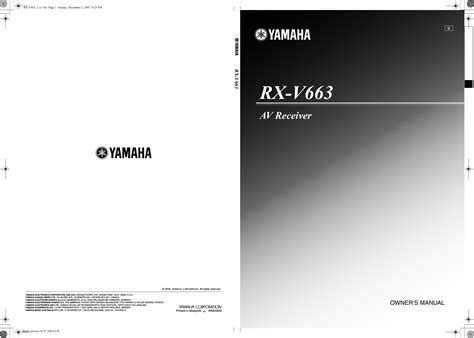 Yamaha Rx V Owner S Manual U