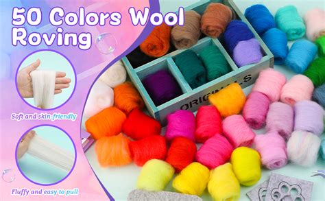 Amazon Mayboos Needle Felting Kit 50 Colors Wool Roving Set