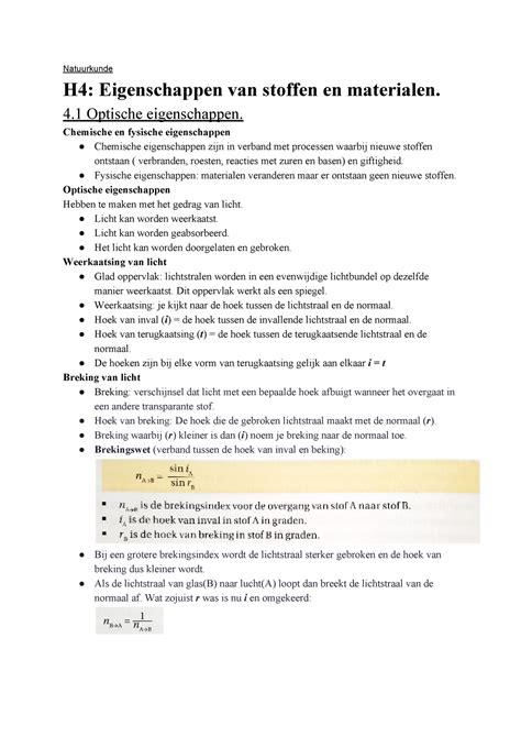 Natuurkunde Vwo H Samenvatting Natuurkunde H Eigenschappen Van