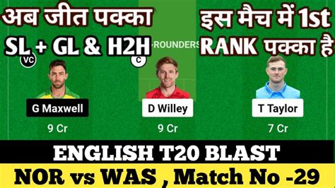 Nor Vs Was Dream Prediction Today Match Nor Vs Was Was Vs Nor