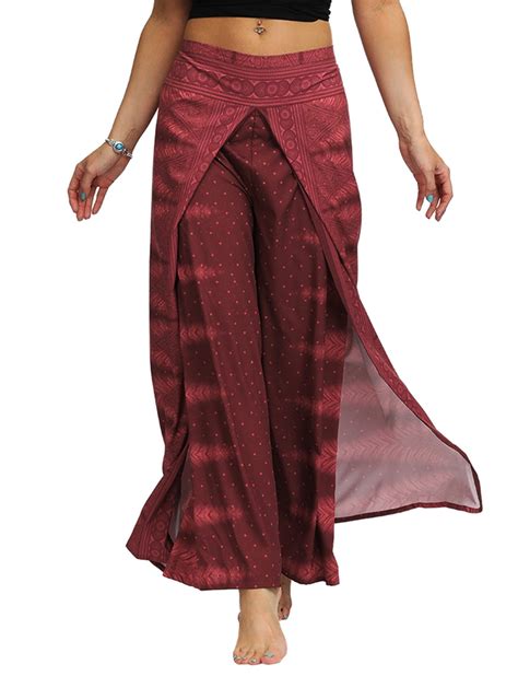 Women S Summer Fashion Wide Leg Flowy Pants Palazzo Slit Yoga Casual Loose Beach Boho Hippie