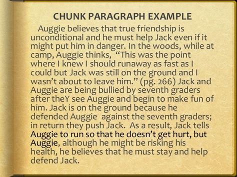 Chunk Paragraph Template And Examples