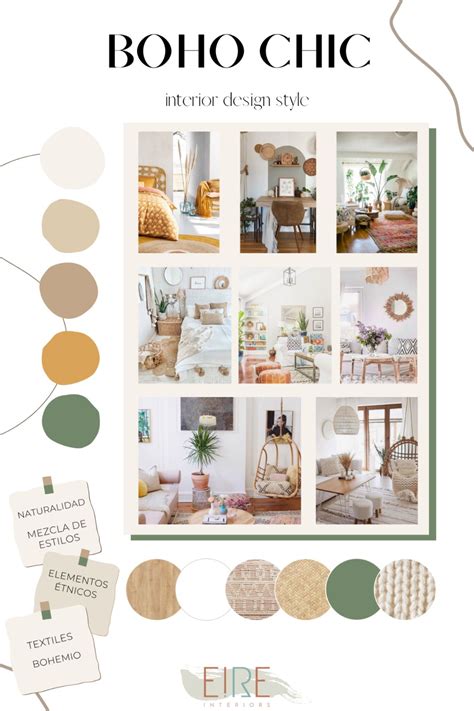 Modern Rustic Boho Living Room Interior Design Mood Board By